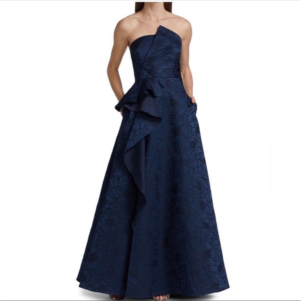 ML MONIQUE LHUILLIER Floral Jacquard Dress size 14